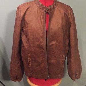 Brown leather jacket